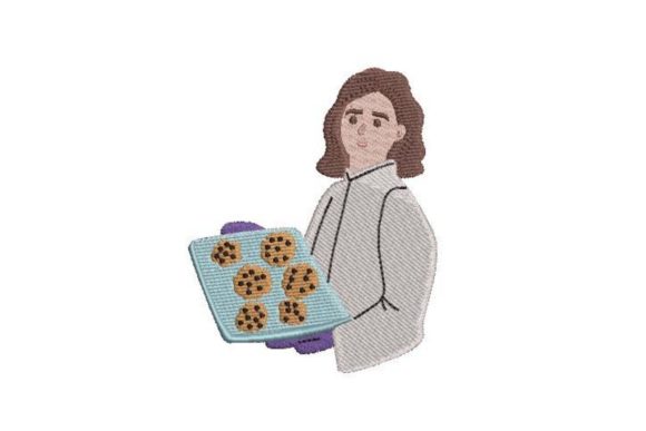 Baker Holding a Tray of Cookies Embroidery Review