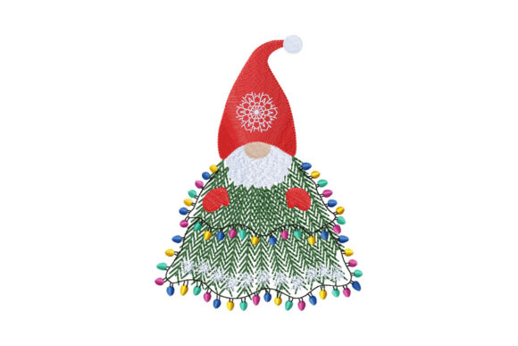 Dressy Gnome Christmas Tree Embroidery