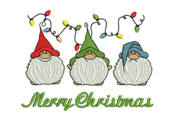 Merry Christmas 3 Mini Gnomes Embroidery Review
