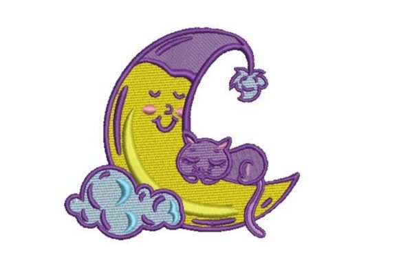 Sleeping Moon with a Cat Embroidery Review