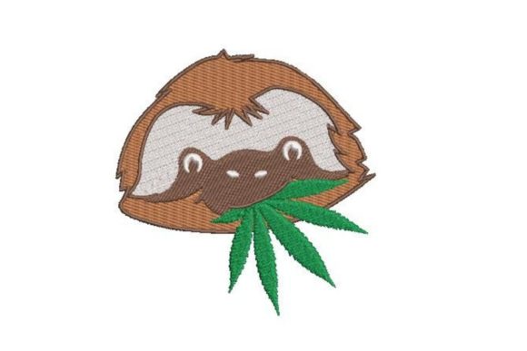 Sloth with Marijuana Leaf Embroidery Design Review
