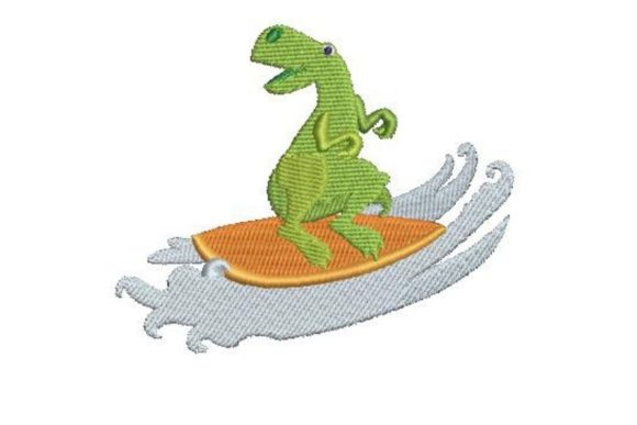 Surfing Dinosaur Embroidery Review